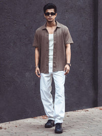 Powerlook Men Textured Casual Shirt