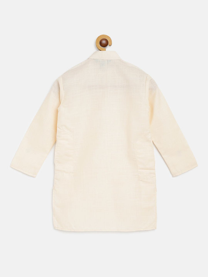 SOJANYA Boys Coloured Cream Solid Straight Kurta