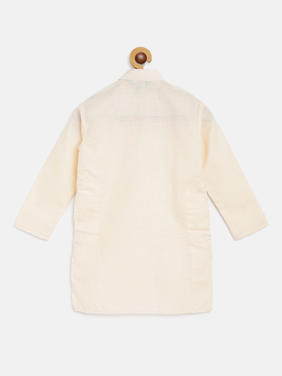 SOJANYA Boys Coloured Cream Solid Straight Kurta