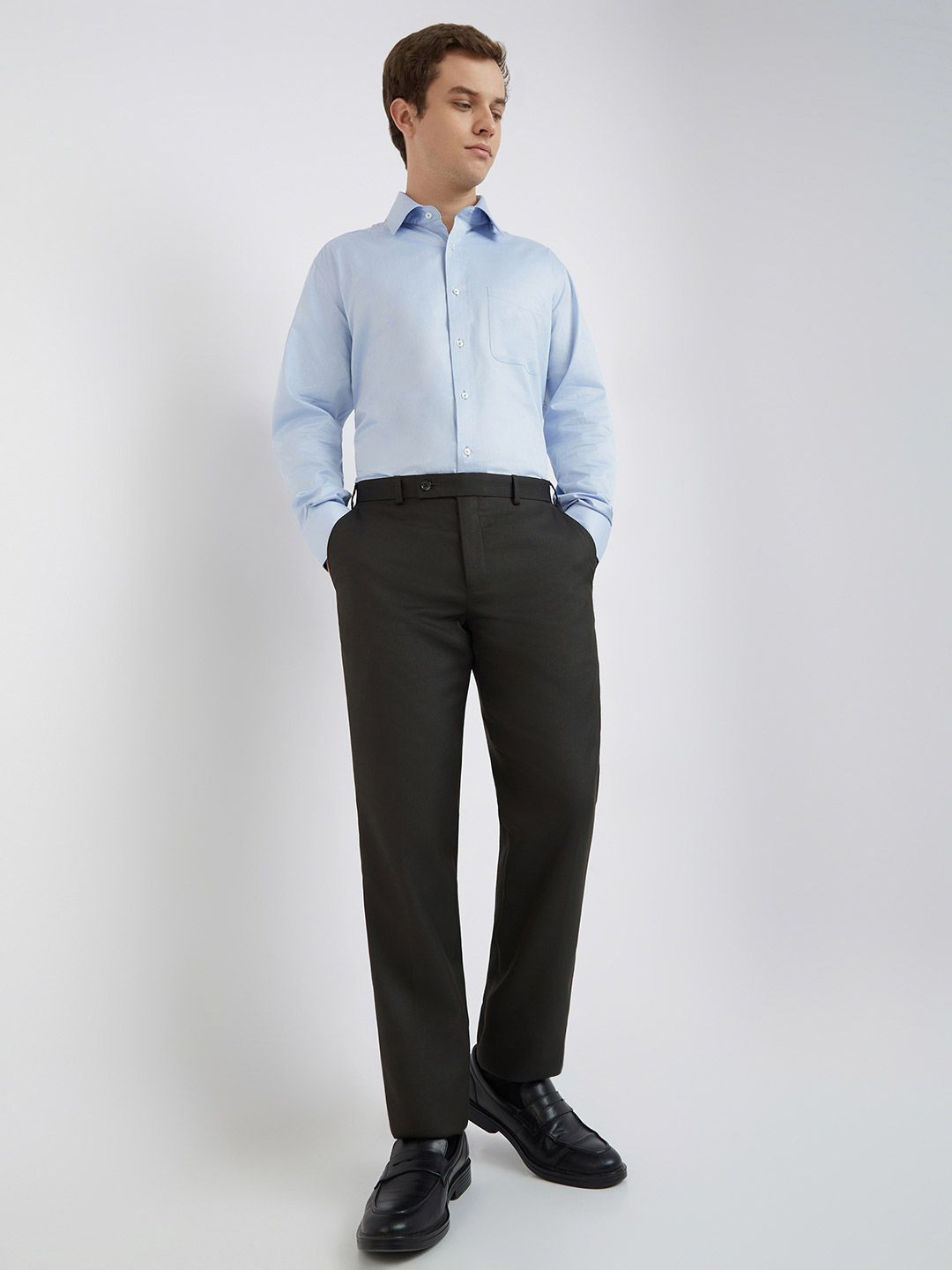 Park Avenue Men Self-Design Formal Trousers