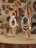 Set Mutiara Zaveri 2 Gelang Kada Bersalut Emas Cubic Zirconia Bersalut Emas
