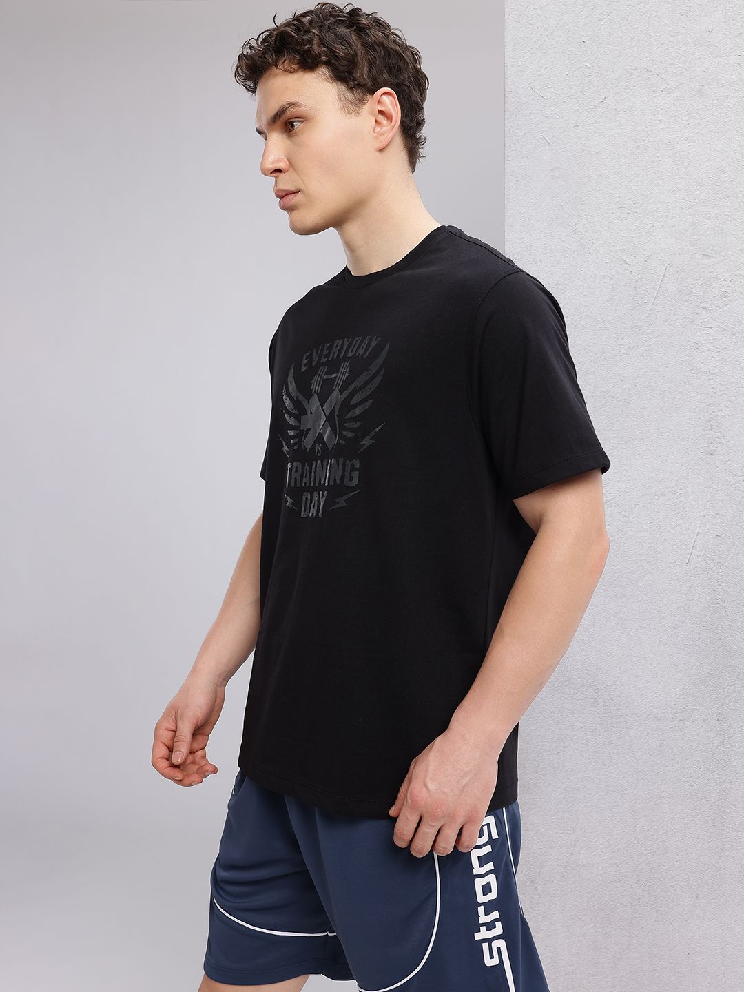 HRX by Hrithik Roshan Typography & Brand Logo Printed Training T-shirt