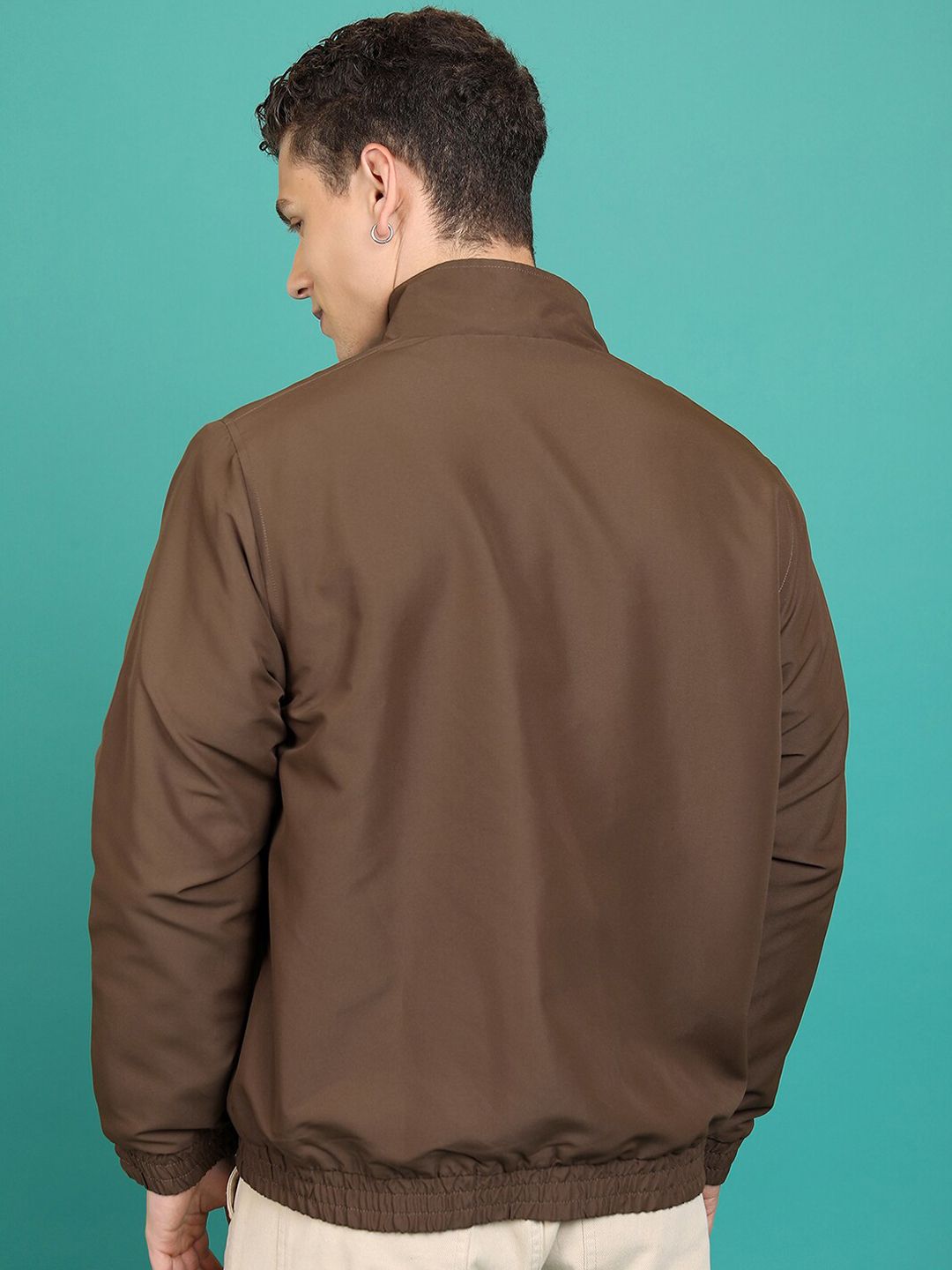 HIGHLANDER Mock Collar Long Sleeves Bomber Jacket