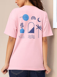 DressBerry Vacay Mode On Printed Tropical Print Relaxed T-Shirt