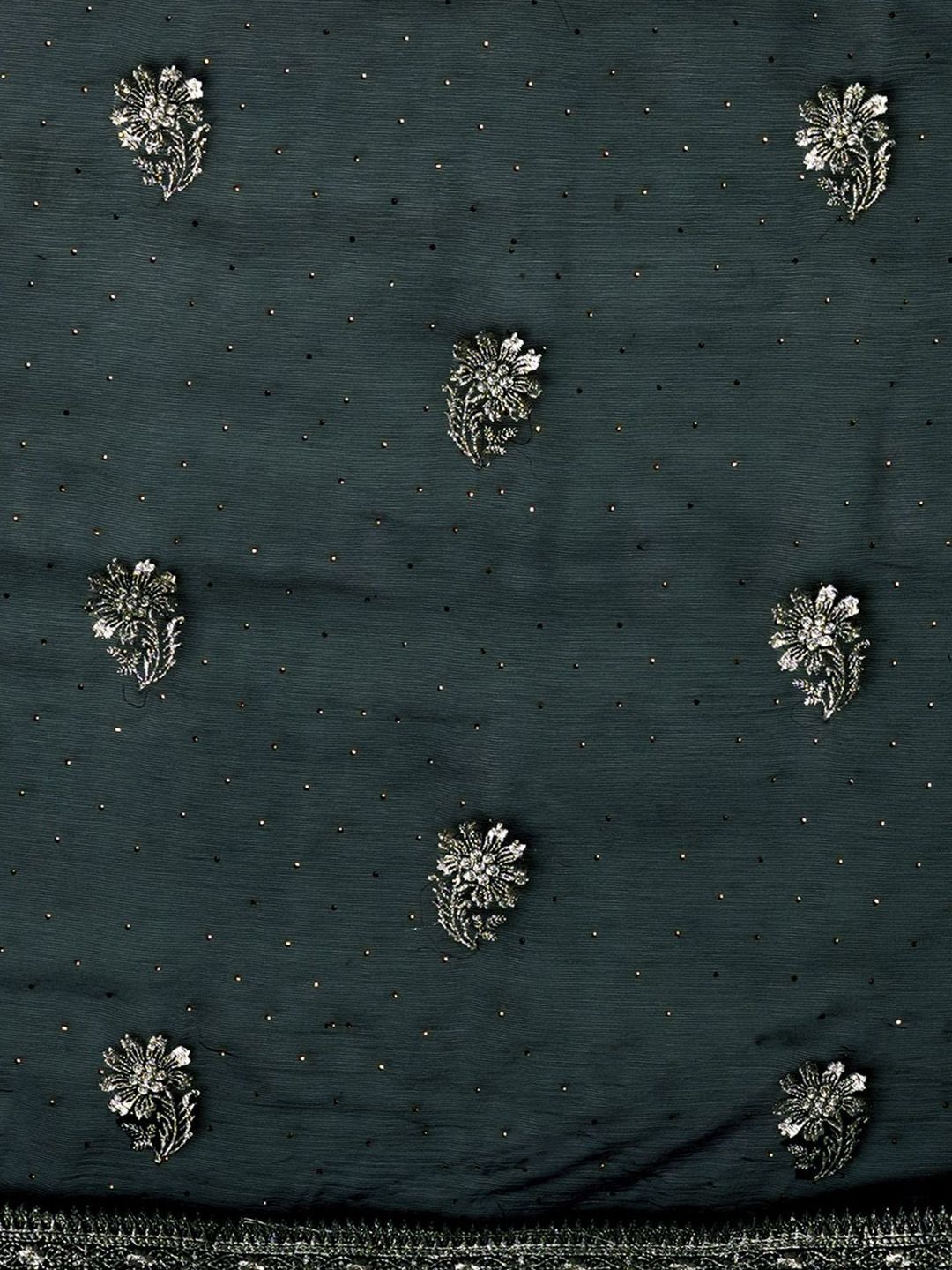 Saree mall Embellished Beads and Stones Poly Georgette Designer Sarees
