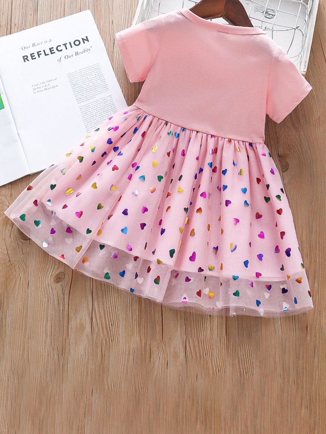 YK Girls Cotton Print Fit & Flare Dress