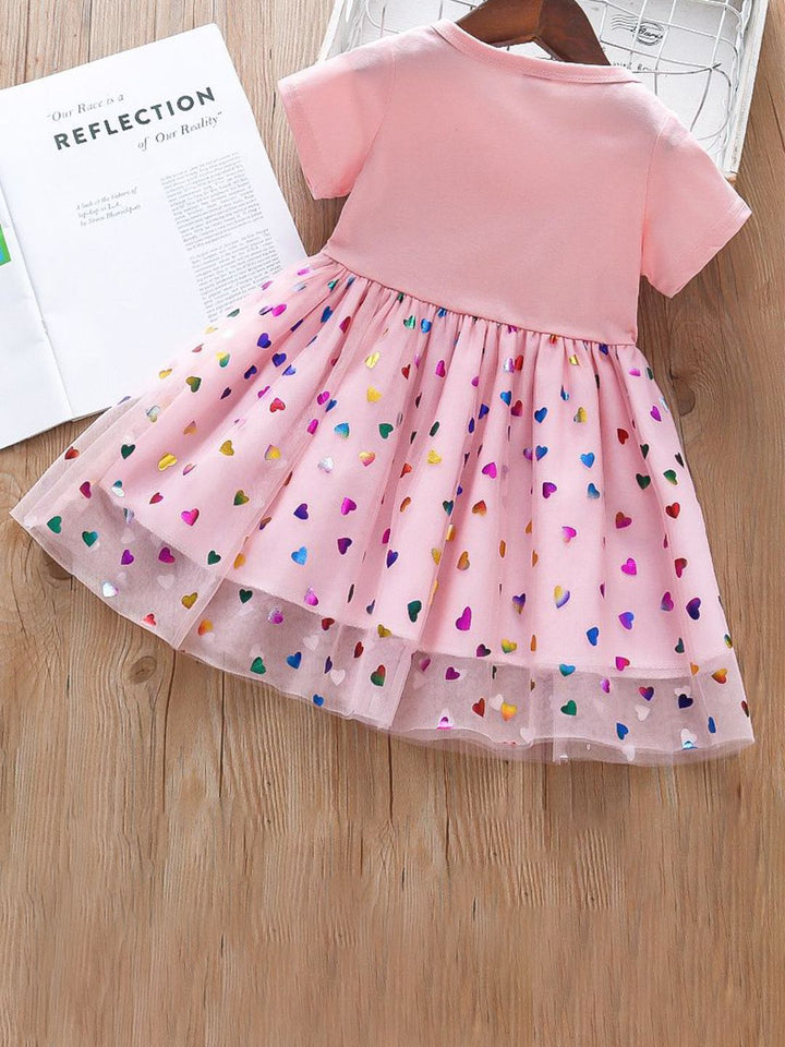 YK Girls Cotton Print Fit & Flare Dress