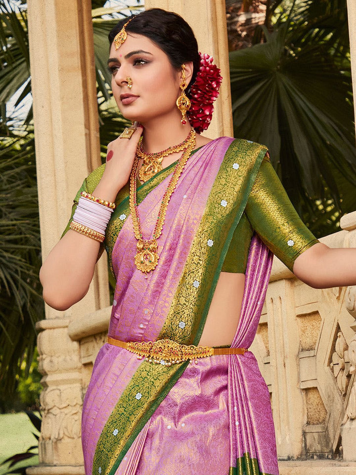 Saree mall Woven Design Zari Ethnic Motifs Kanjeevaram Sarees