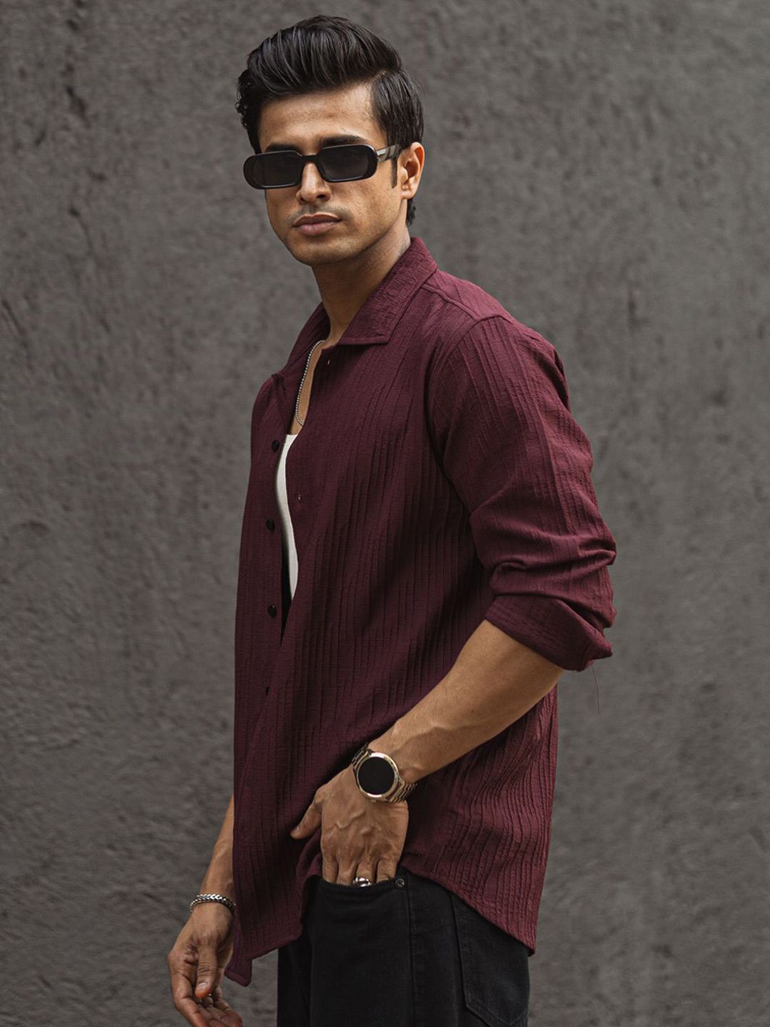 Powerlook Men Striped Spread Collar Casual Shirt