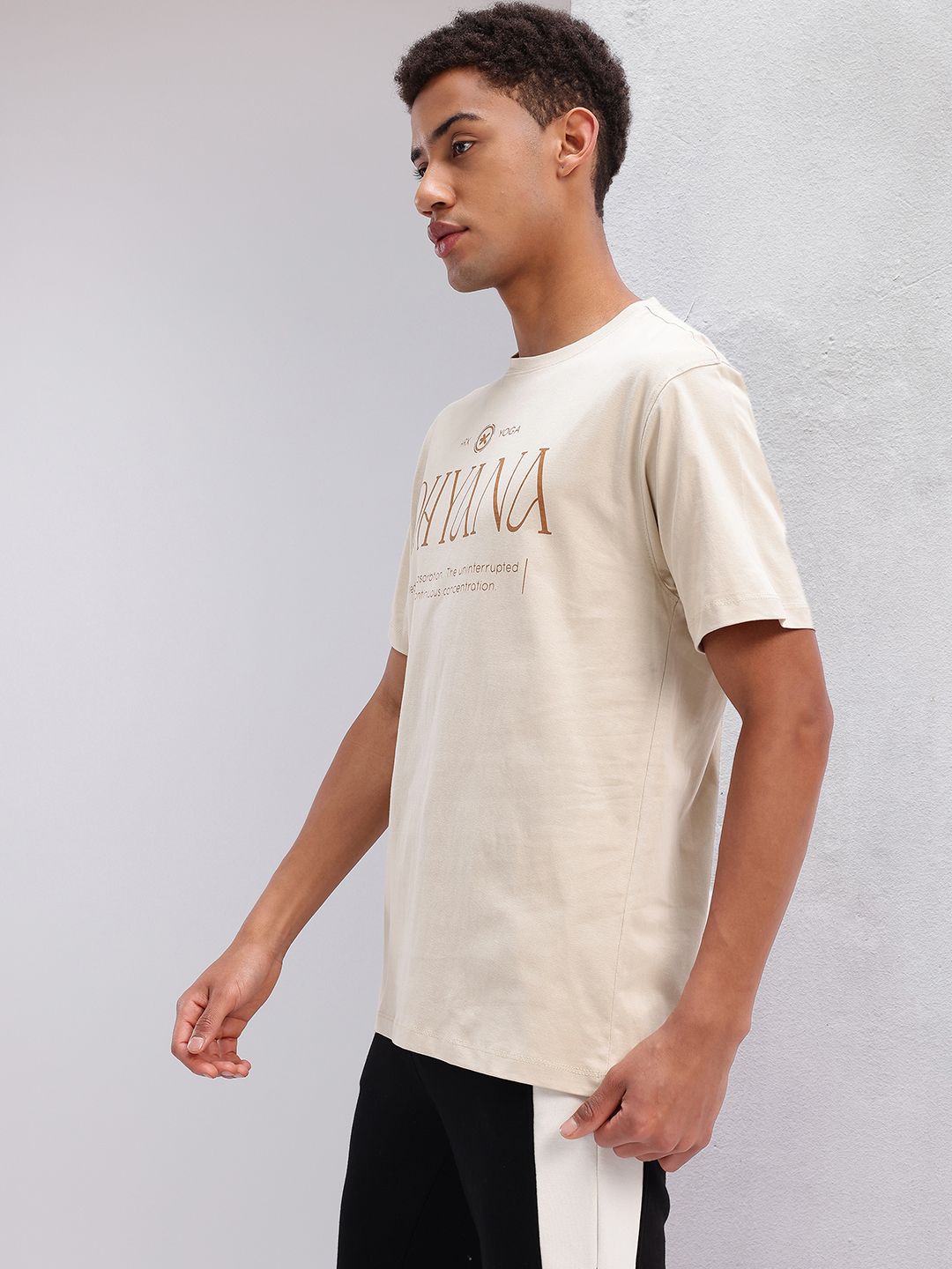 HRX by Hrithik Roshan Typography Print Pure Cotton Yoga T-shirt