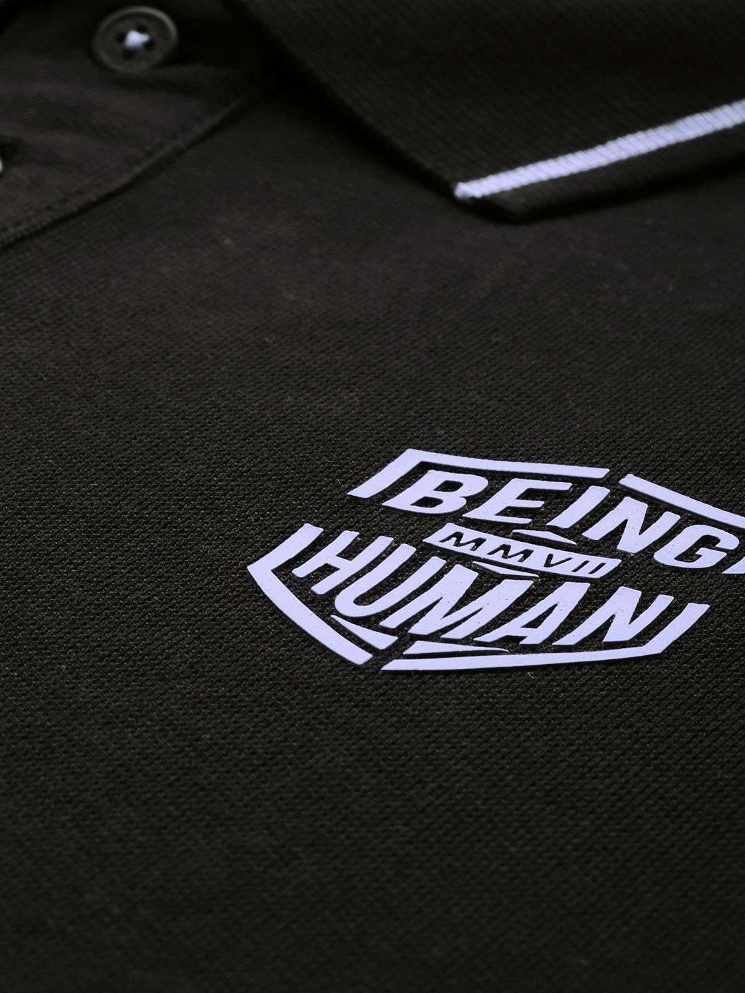 Being Human Polo Collar Pure Cotton T-shirt