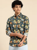Being Human Floral Printed Slim Fit Pure Cotton Shirt