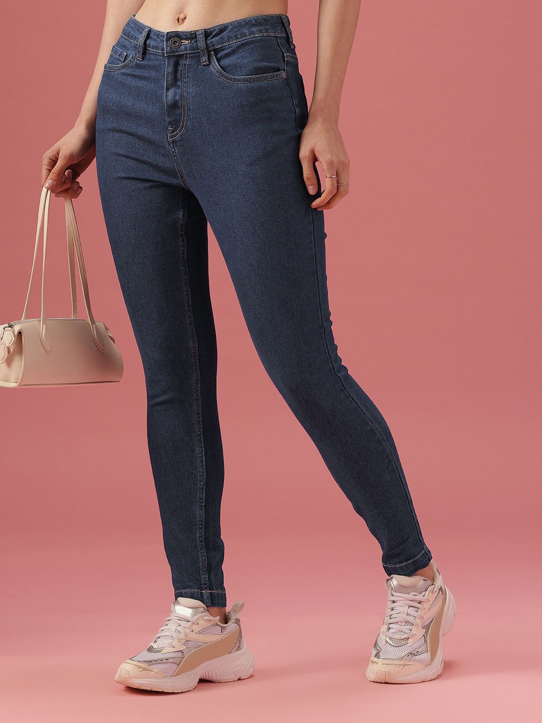 DressBerry Women Skinny Fit High-Rise Light Fade Stretchable Jeans