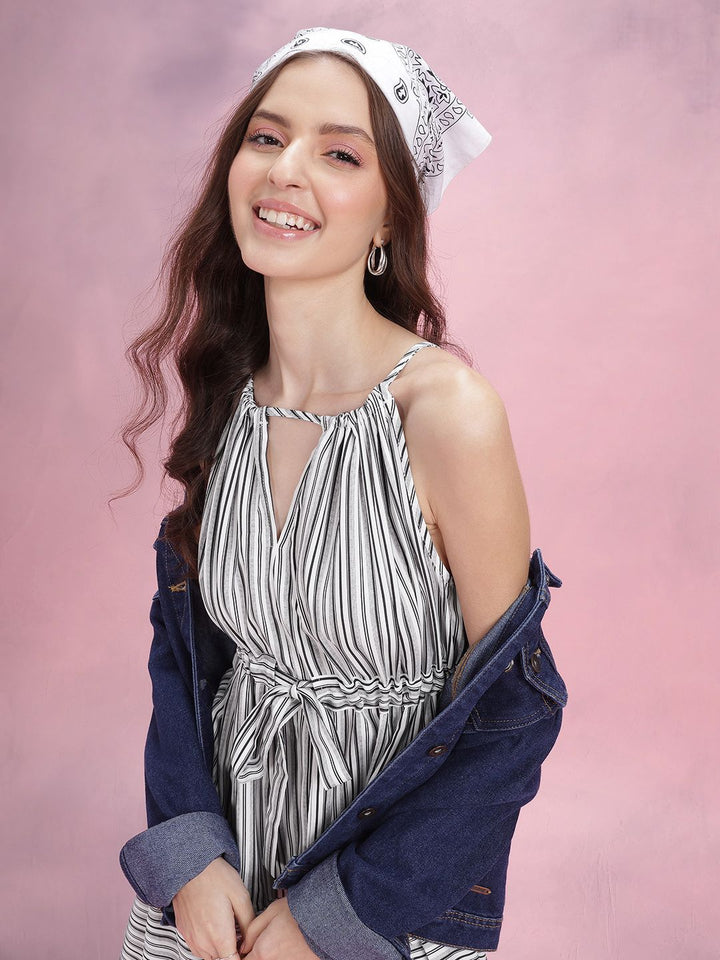 DressBerry Striped A-Line Dress