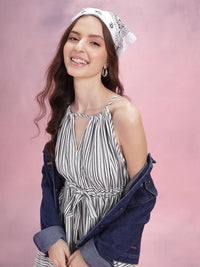 DressBerry Striped A-Line Dress