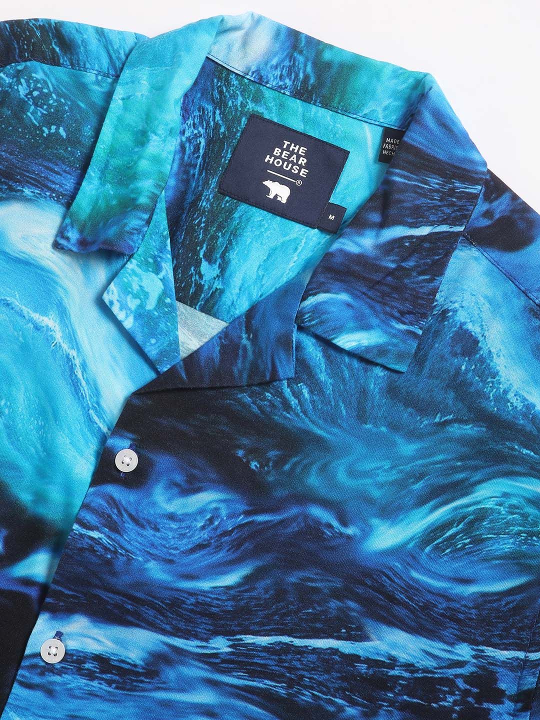 THE BEAR HOUSE Slim Fit Abstract Printed Casual Shirt