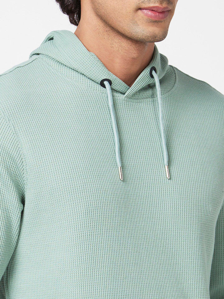 SPYKAR Self Design Hooded Slim Fit T-shirt