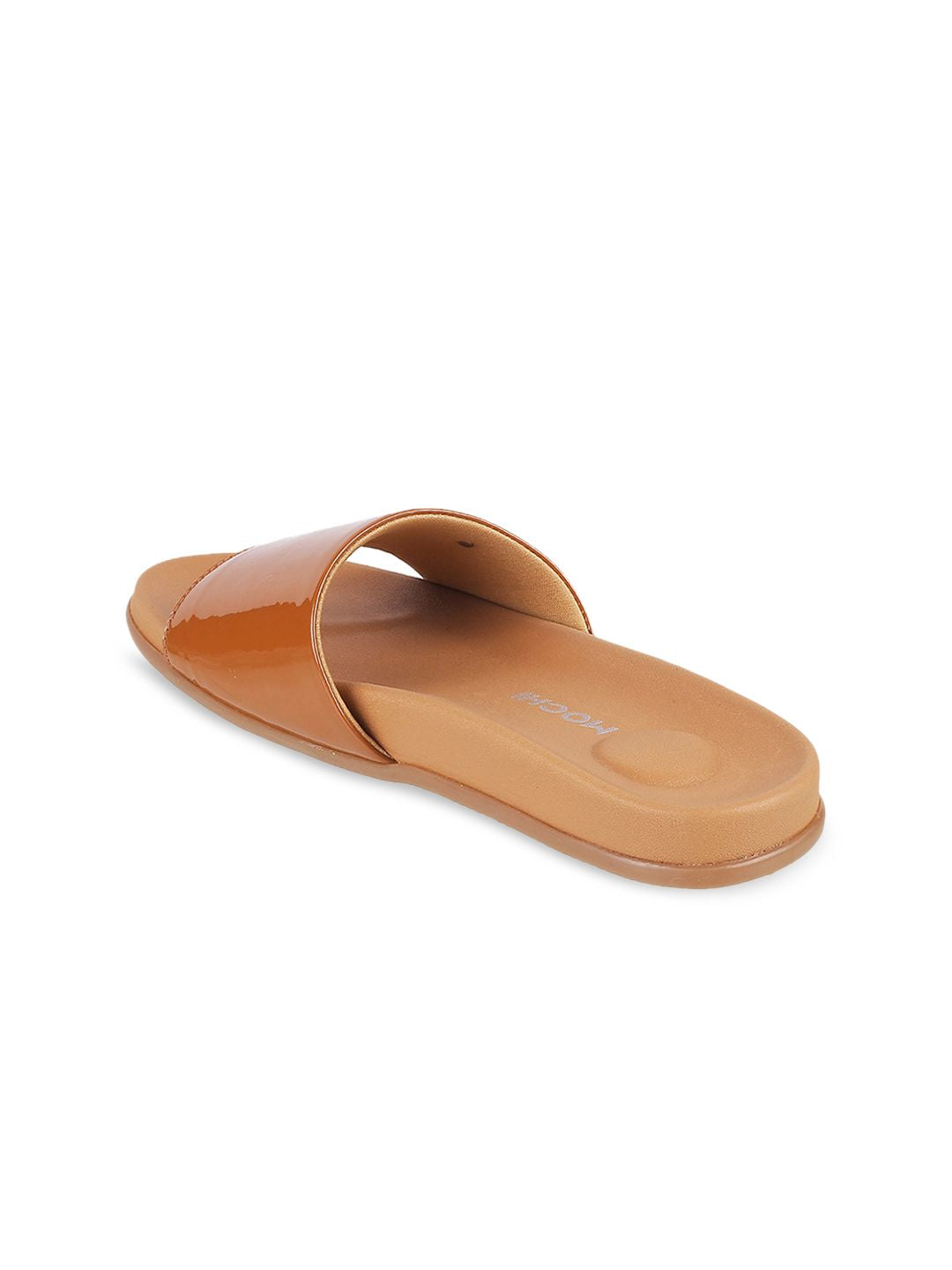 Mochi Women Tan Brown Solid Sliders