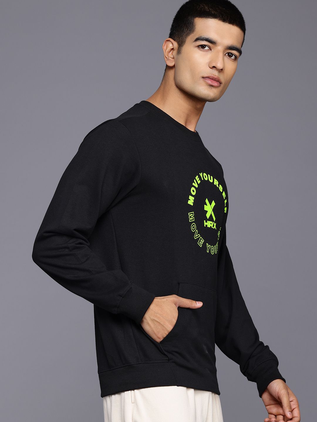 HRX by Hrithik Roshan Typography Print Training Sweatshirt