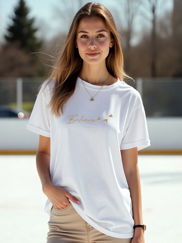 Bewakoof Women Printed Drop-Shoulder Sleeves Boyfriend Fit T-shirt