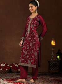 Libas Women Embroidered Regular Sequinned Kurta with Trousers & With Dupatta