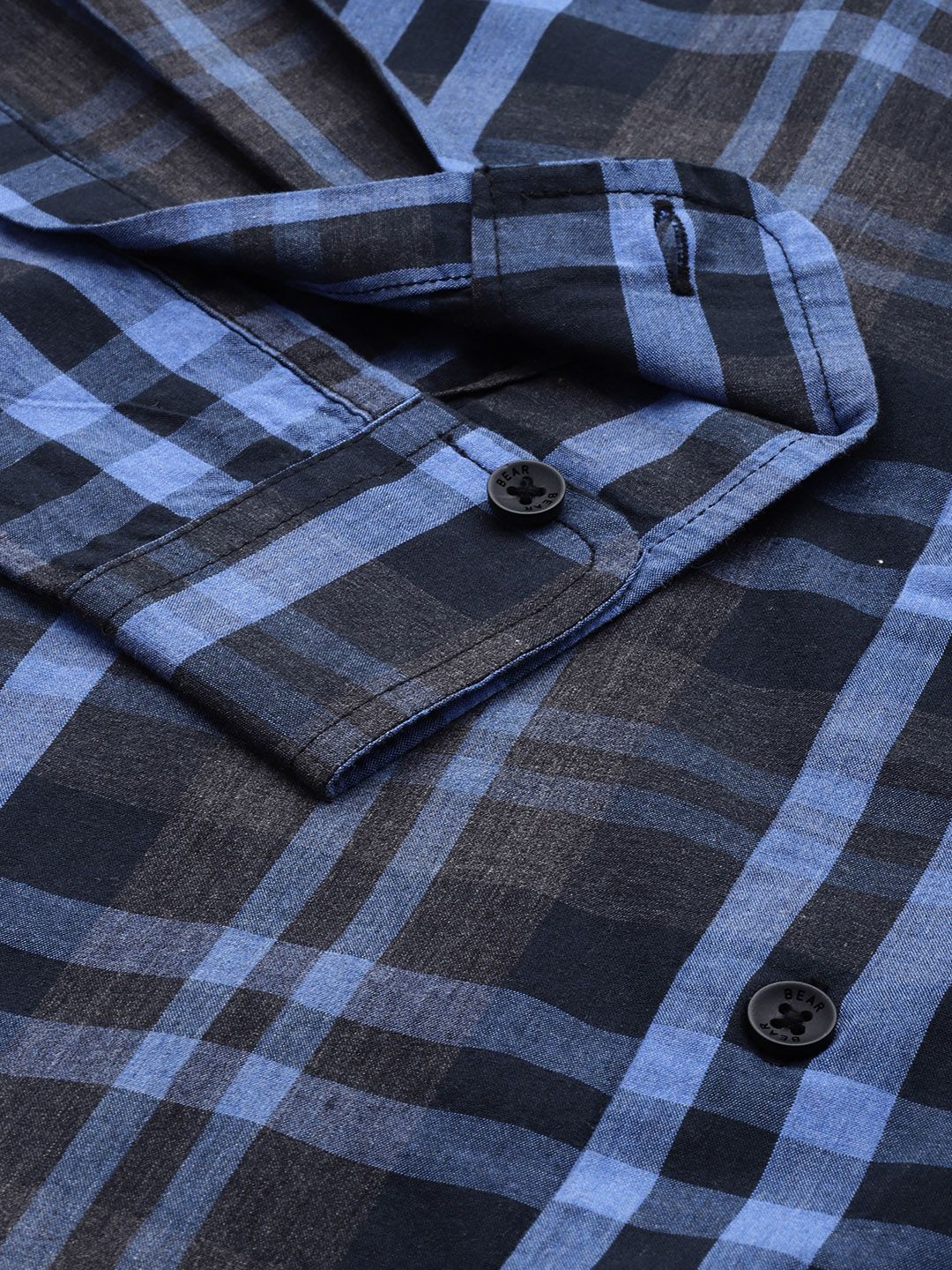 THE BEAR HOUSE Men Slim Fit Tartan Checked Casual Shirt