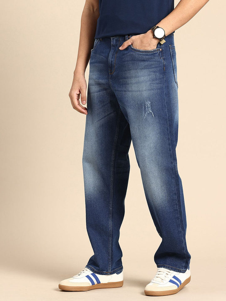 Being Human Men Radon Anti Fit Low Distress Heavy Fade Stretchable Jeans