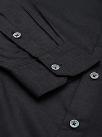 The Indian Garage Co. X Luxe Slim Fit Geometric Self Designed Formal Shirt