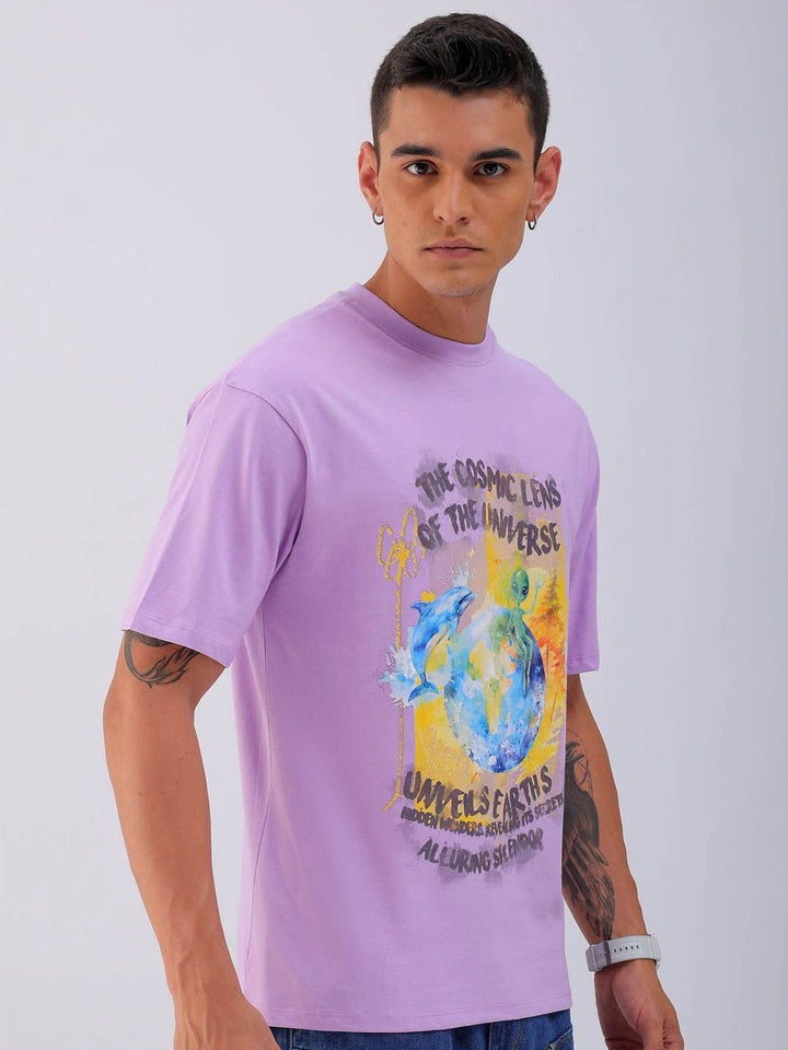 The Indian Garage Co Men Typography Printed Boxy Oversized Round Neck T-shirt