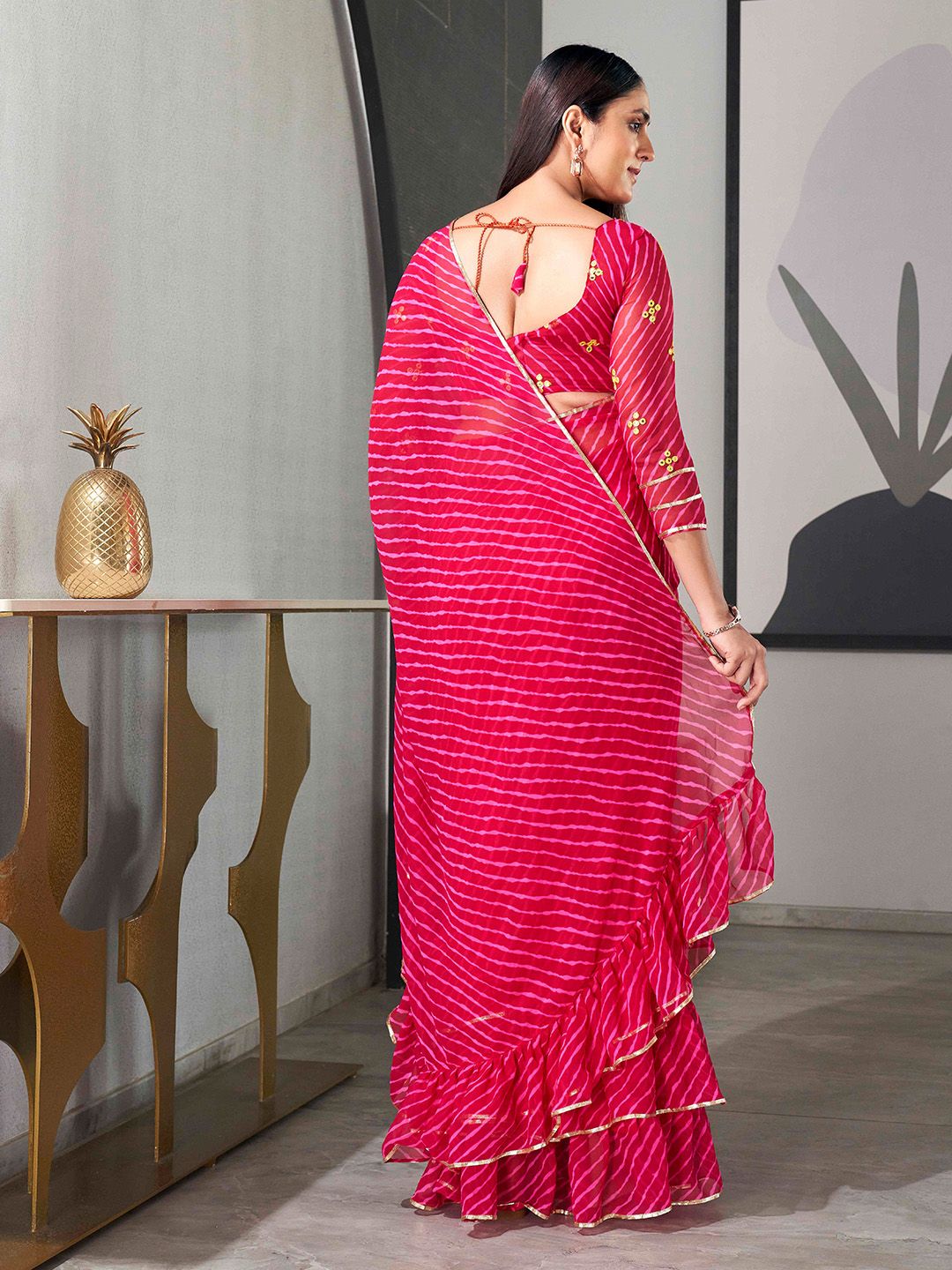 Tikhi Imli Leheriya Gotta Patti Saree