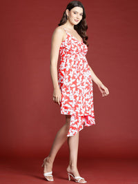 all about you Floral Print Asymmetric Wrap Dress