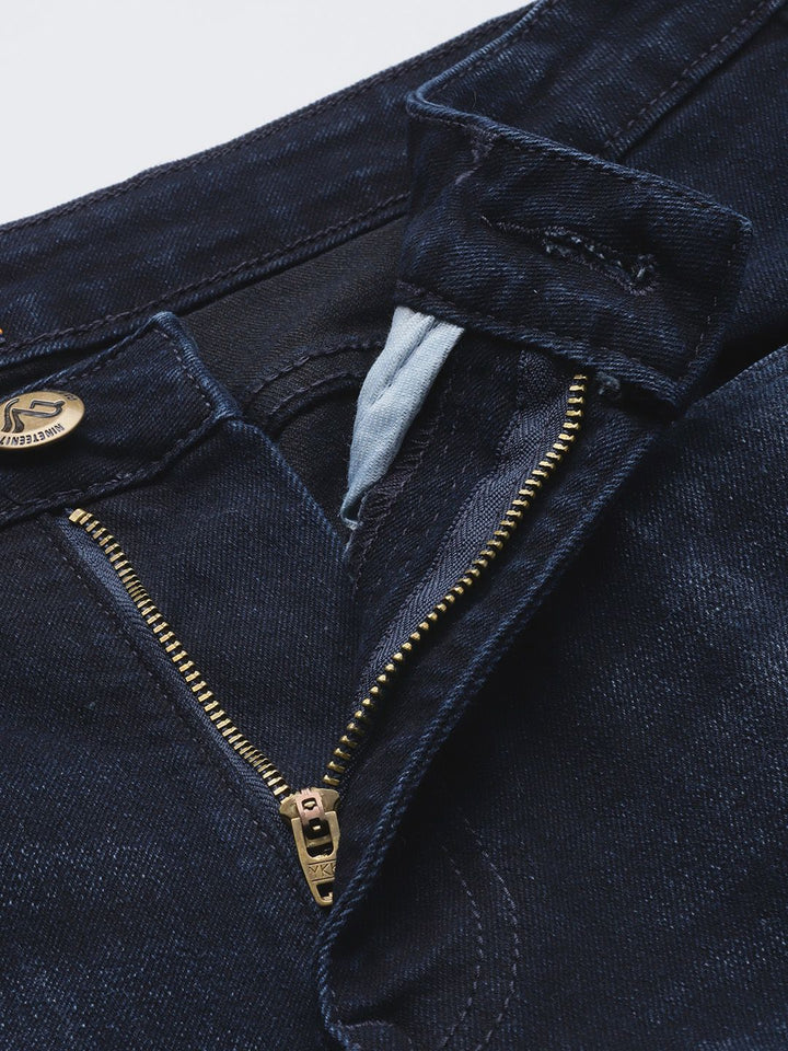 The Indian Garage Co Men Slim Straight Fit Light Fade Stretchable Jeans