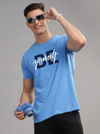 ADRO Men Typography Printed Applique T-shirt