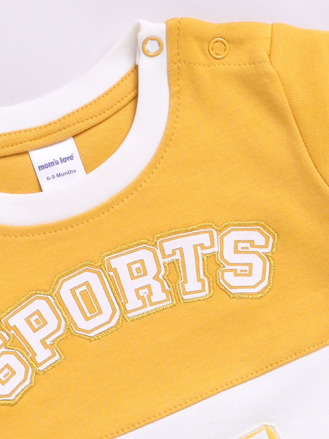 Moms Love Infant Boys Colorblocked Printed Pure Cotton Clothing Set