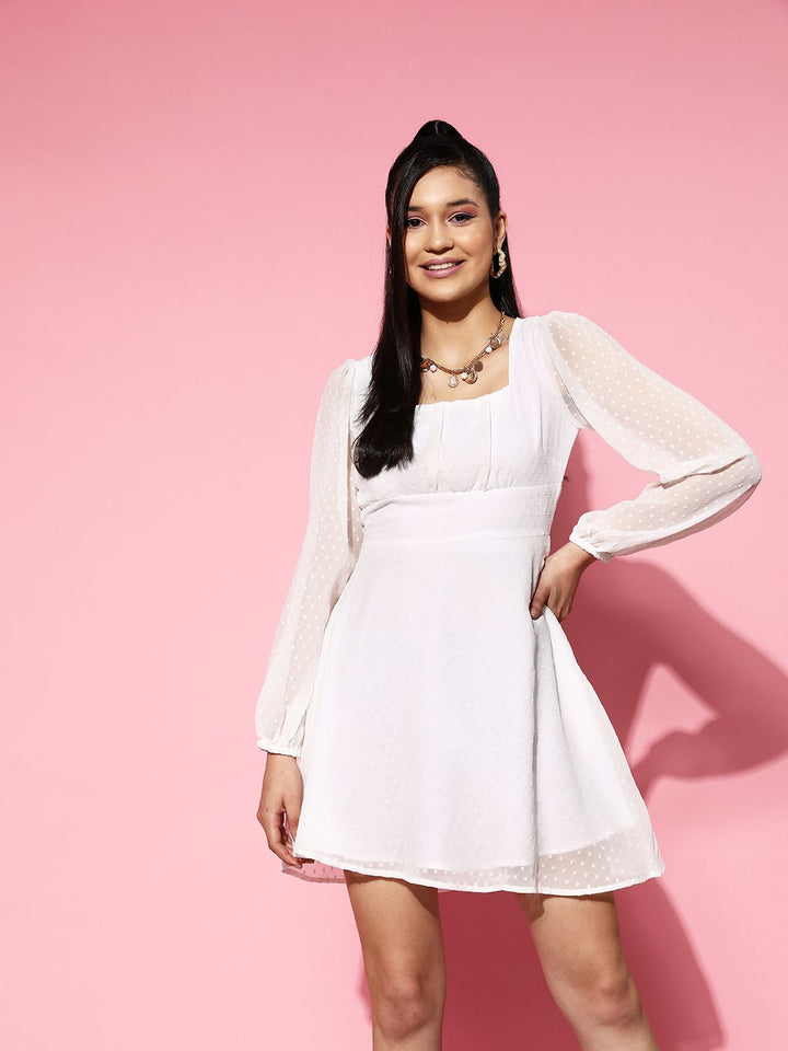 Berrylush Georgette Empire Mini Dress