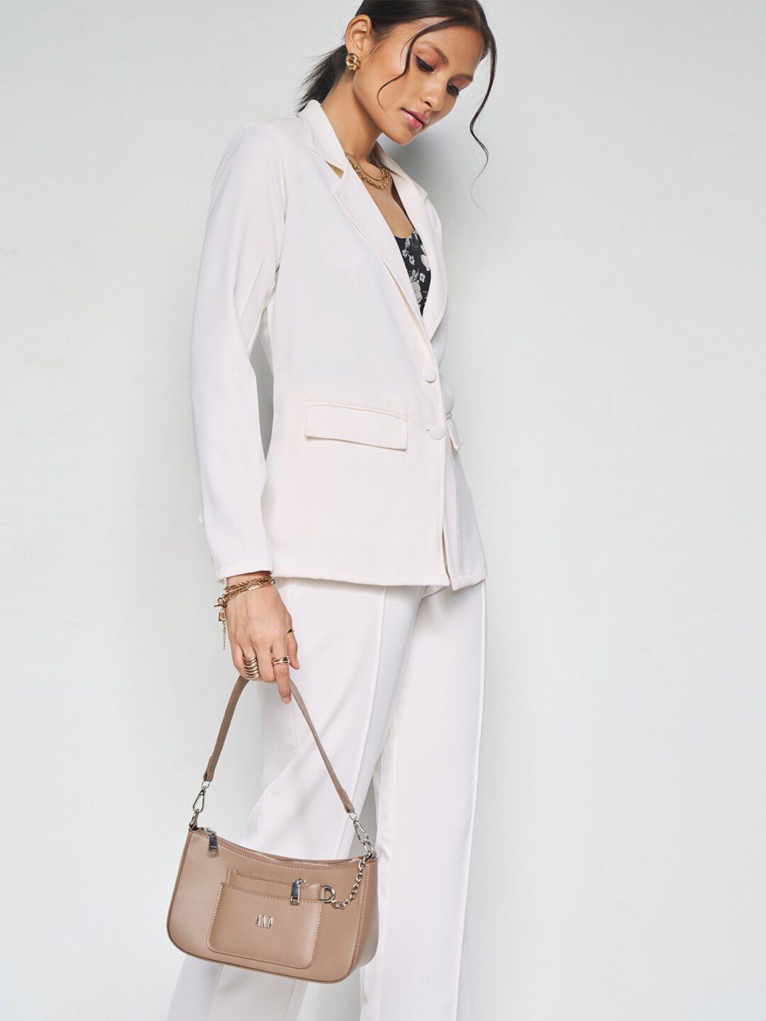 AND Shirt Collar Long Sleeves Top With Trouser