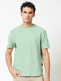 RARE RABBIT Men Bree Round Neck Cotton Slim Fit T-Shirt