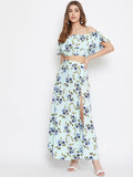Berrylush Women Green Floral Printed Co-ordinate Sets Dress