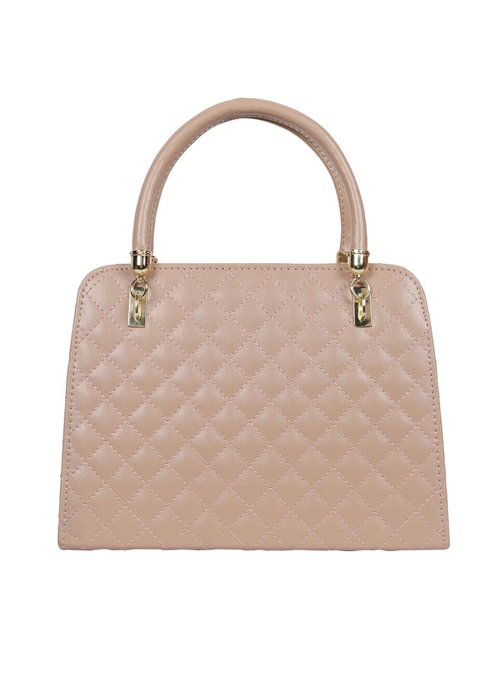 Lino Perros Beige Quilted Handheld Bag