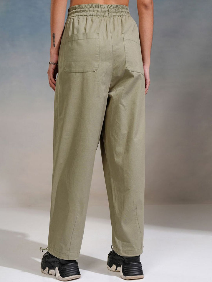 Tokyo Talkies Women Solid Streetwear Barrel Fit Trouser