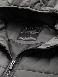 The Indian Garage Co Men Slim Fit Puffer Jacket with Detachable Hood