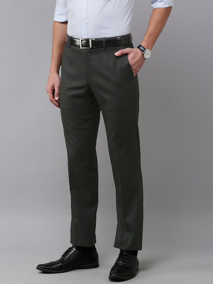 Park Avenue Men Solid Mid-Rise Formal Trousers