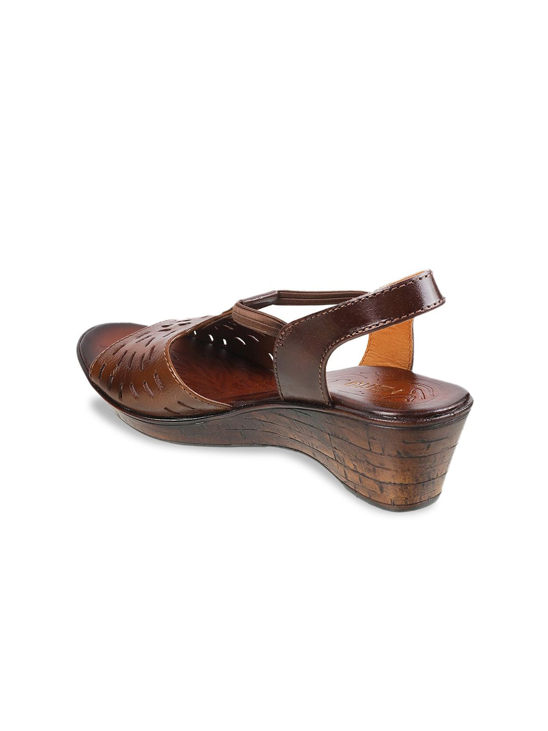 Metro Rust WOMEN Leather Wedge Sandals