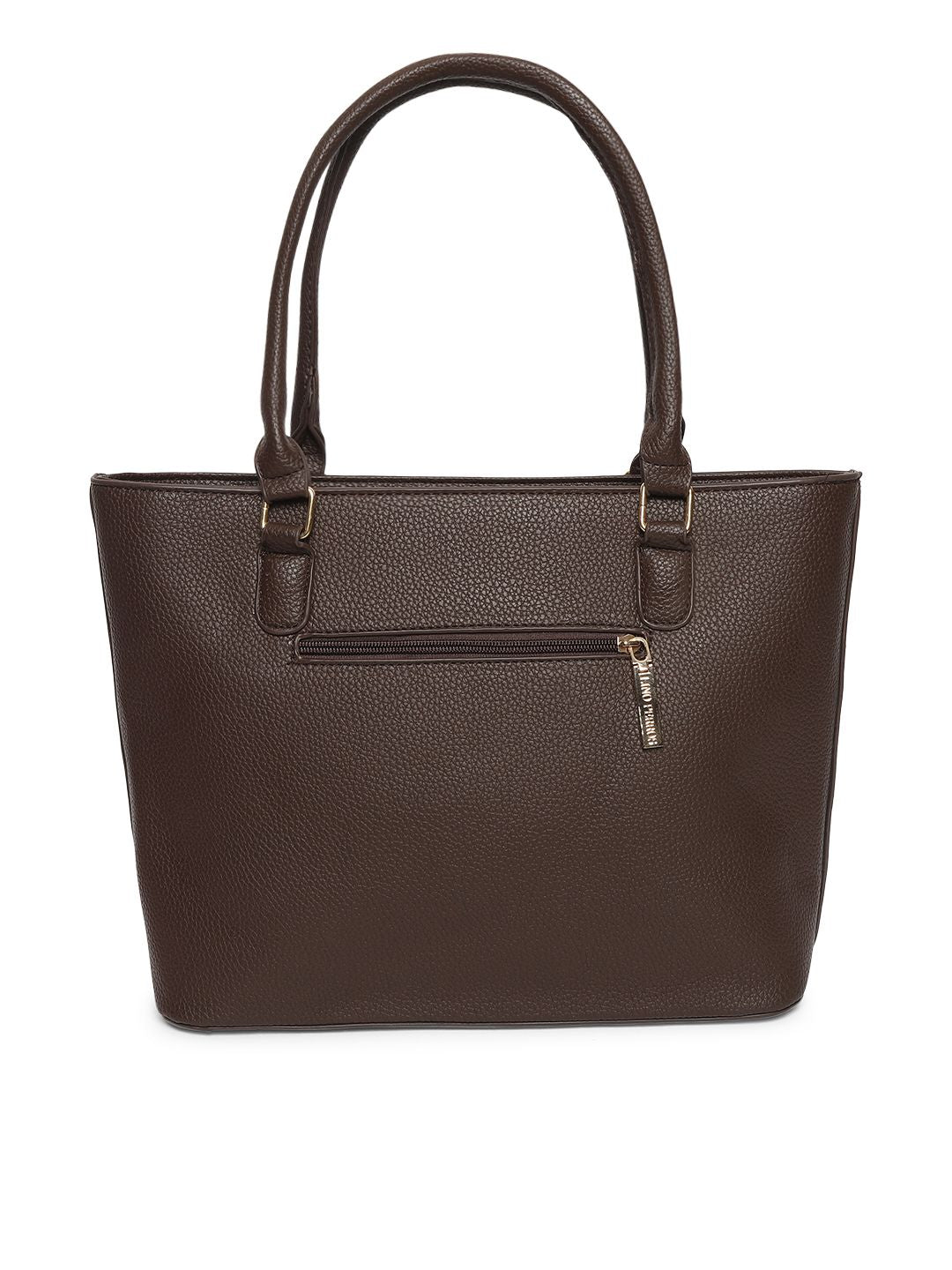 Lino Perros Coffee Brown Solid Shoulder Bag