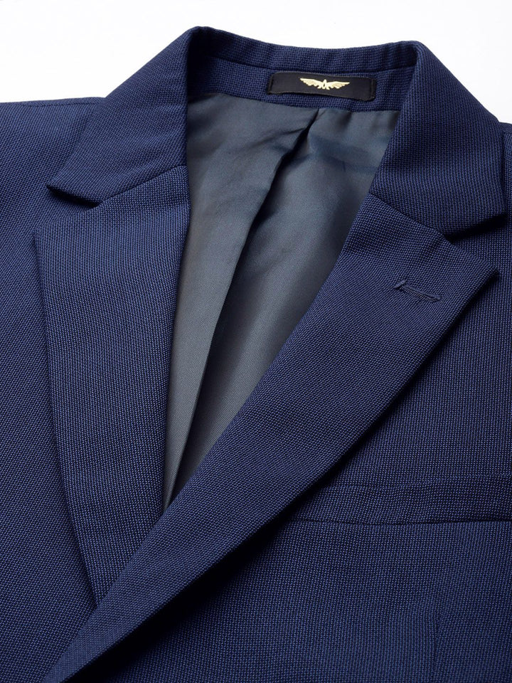 Park Avenue Self Design Textured Single Breasted 3-Peice Formal Suit