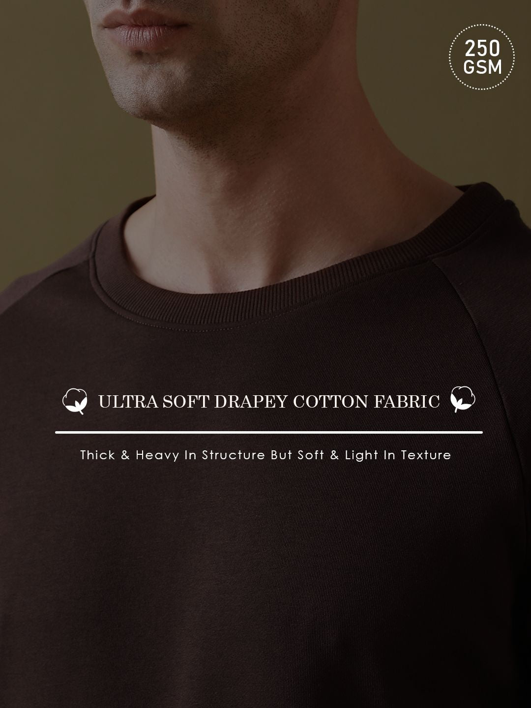 DILLINGER Men Solid Ultra Soft Drapey Cotton Raglan T-Shirt
