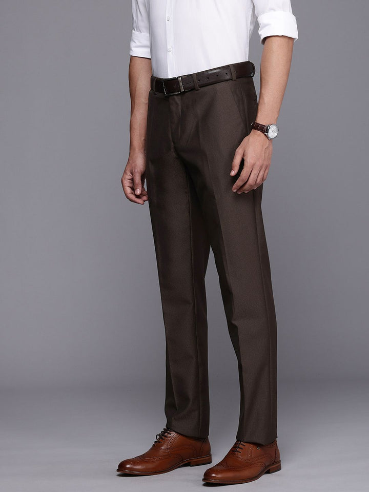 Raymond Men Textured Slim Fit Formal Trousers