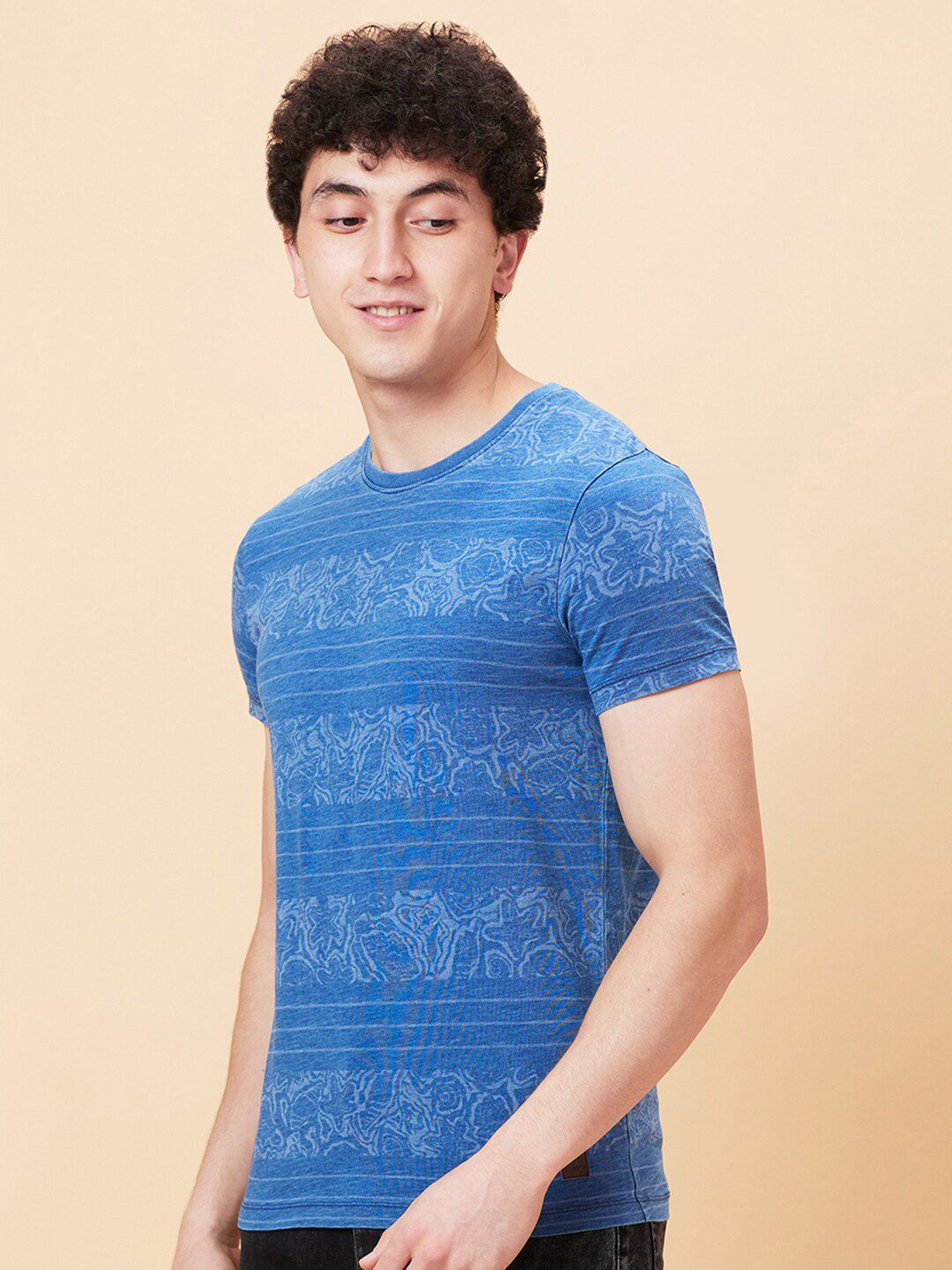 Being Human Striped Round Neck Short Sleeves Tshirt