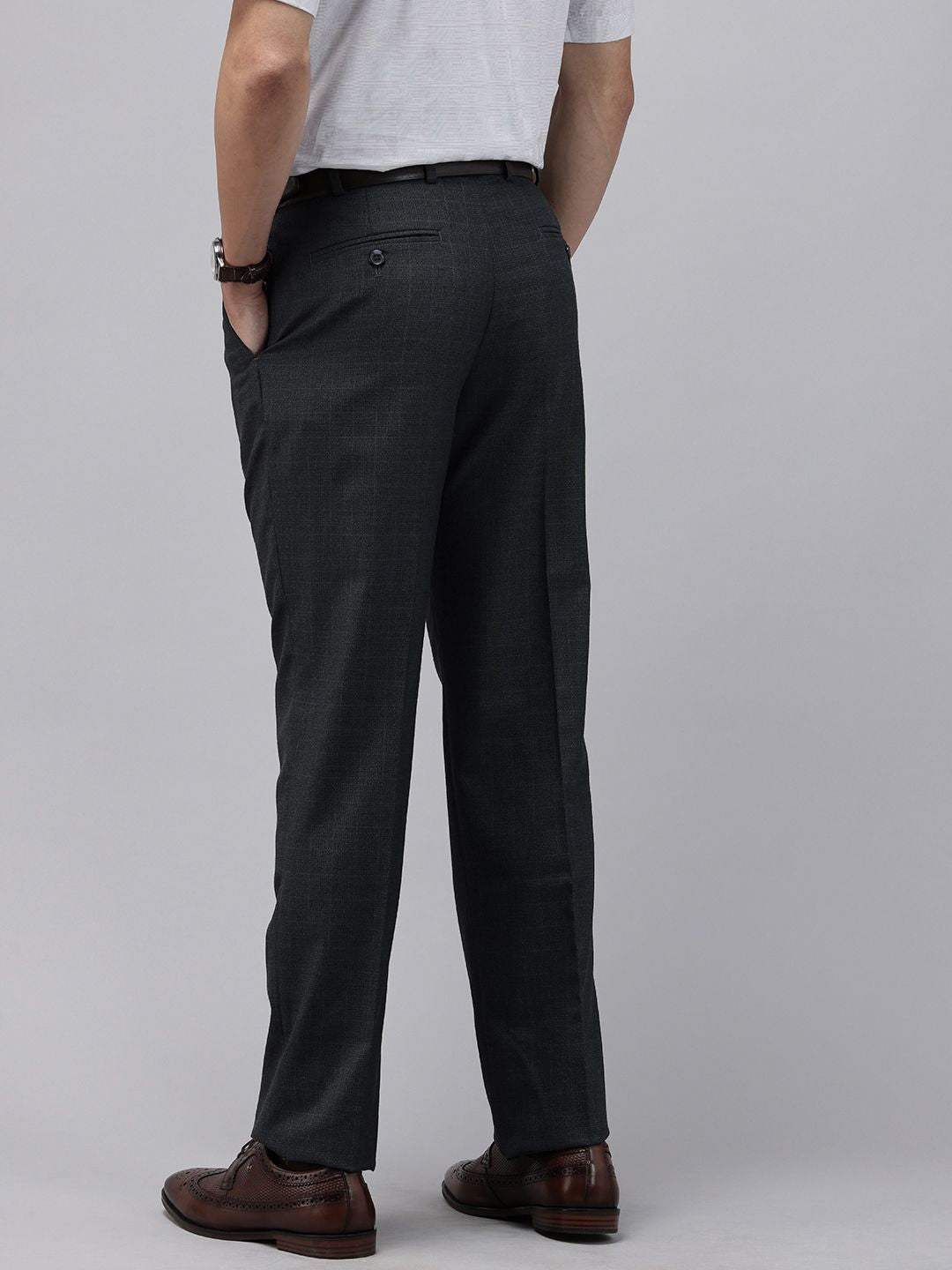 Park Avenue Men Checked Trousers