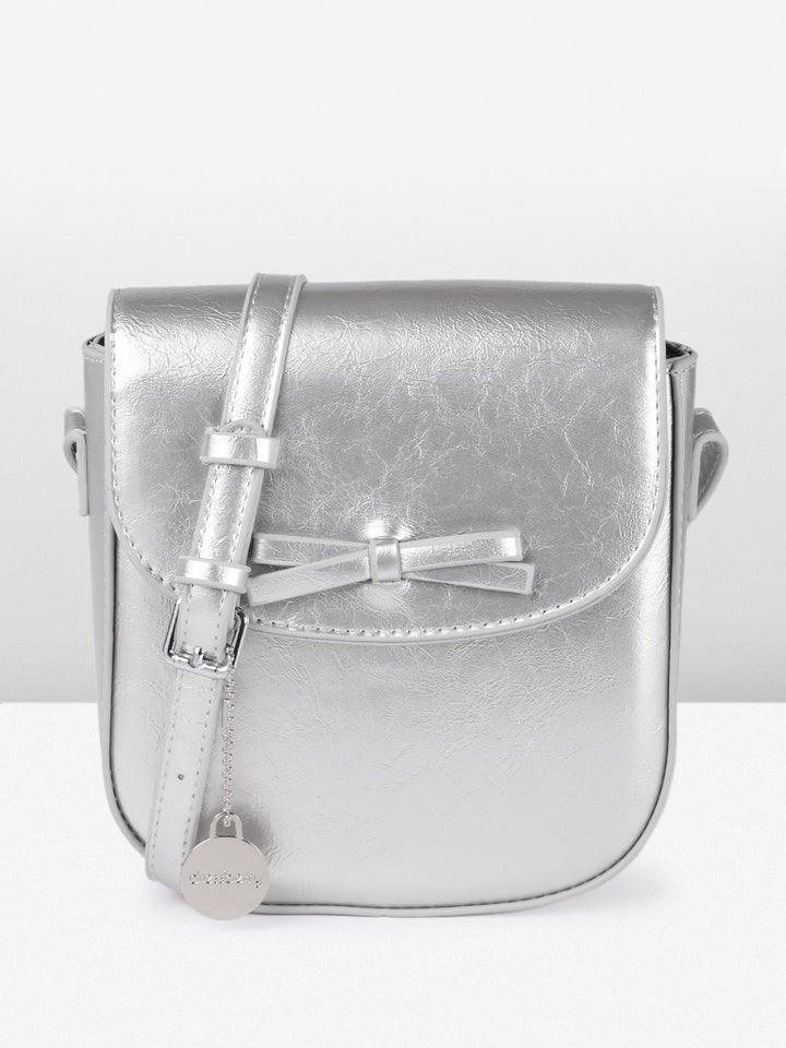 DressBerry Textured Structured Sling Bag with Bow Detail